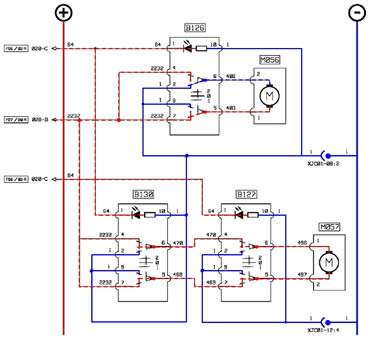 surlignage schéma en phase descente de la vitre conducteur